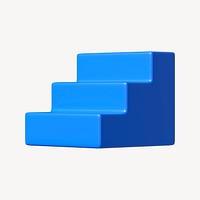 3D blue stairs, podium clipart psd