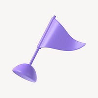 Location flag 3d icon, business clipart