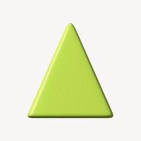 3D green triangle, geometric shape