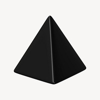 3D black pyramid, geometric shape