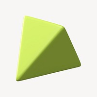 3D green pyramid clipart, geometric shape psd