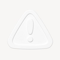 White warning sign 3D clipart illustration 