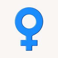 Woman gender symbol 3D collage element psd