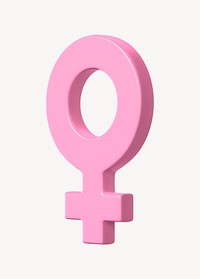 Pink female symbol 3D clipart illustration 