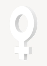 Female gender symbol 3D clipart illustration 