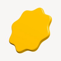 3D yellow starburst badge, geometric shape