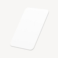 3D white rectangle shape, geometric clipart psd