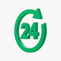3D green 24hr sign, customer support