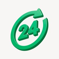 3D green 24hr sign, customer support