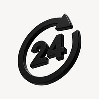 3D black 24hr sign, customer support