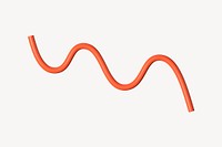 3D orange squiggle abstract shape