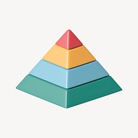 Marketing pyramid 3D business icon, collage element psd