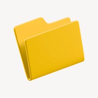 Yellow folder 3D business icon, collage element psd