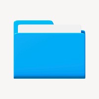 Document folder 3D business icon, collage element psd