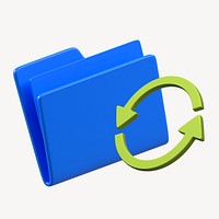 Sync folder icon 3D icon, business illustration 