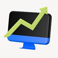 Successful analytics 3D icon, business illustration 