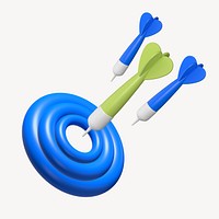 Target 3D icon, business illustration 