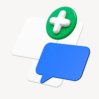 Communication speech bubble 3D icon, business illustration 