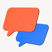 Speech bubble 3D icon, business illustration 