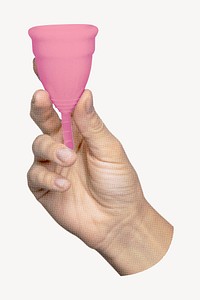 Reusable menstrual cup, women's health image psd