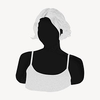 Black faceless woman, portrait illustration