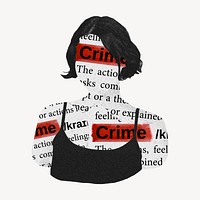 Hate crime, woman newspaper collage