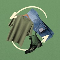 Sustainable fashion, recycling clothes remix