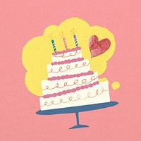 Cute wedding cake, dessert graphic