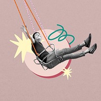 Carefree man on swing remix