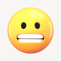 3D grimacing face emoticon illustration