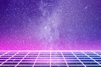 Retro galaxy aesthetic background, neon purple design