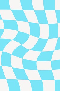 Distorted checkered pattern background, blue design