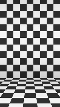 Black checkered pattern phone wallpaper, product background