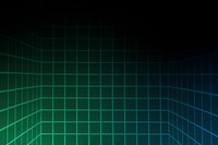 Green gradient grid background, black design