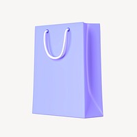 3D purple shopping bag clipart psd