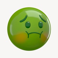 3D nauseated face emoticon clipart psd
