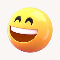 3D smiling face emoticon clipart psd