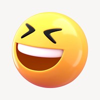 3D laughing face emoticon illustration