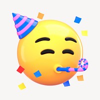 3D party emoticon illustration psd