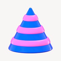 3D blue pink party hat clipart psd