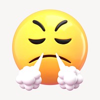 Frustrated face 3D emoticon clipart psd