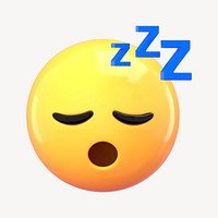 Sleeping face 3D emoticon clipart psd