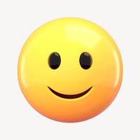 Slightly happy 3D emoticon clipart psd