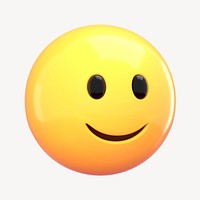 Slightly happy 3D emoticon clipart psd