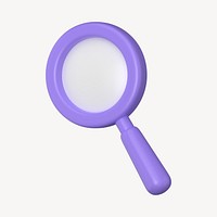 Purple magnifying glass 3D business icon psd