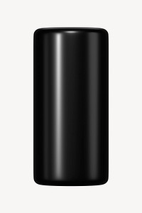 Black pillar graph 3D rendered clipart graphic