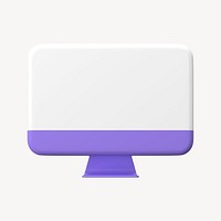 Purple 3D computer desktop mockup psd