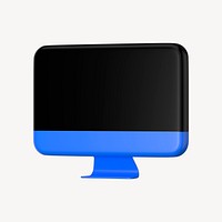 3D computer screen mockup, blue design psd