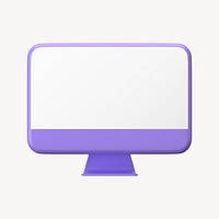 3D computer desktop mockup, purple design psd