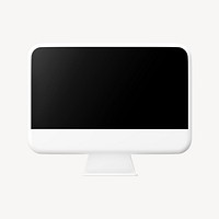 3D computer mockup, black screen psd